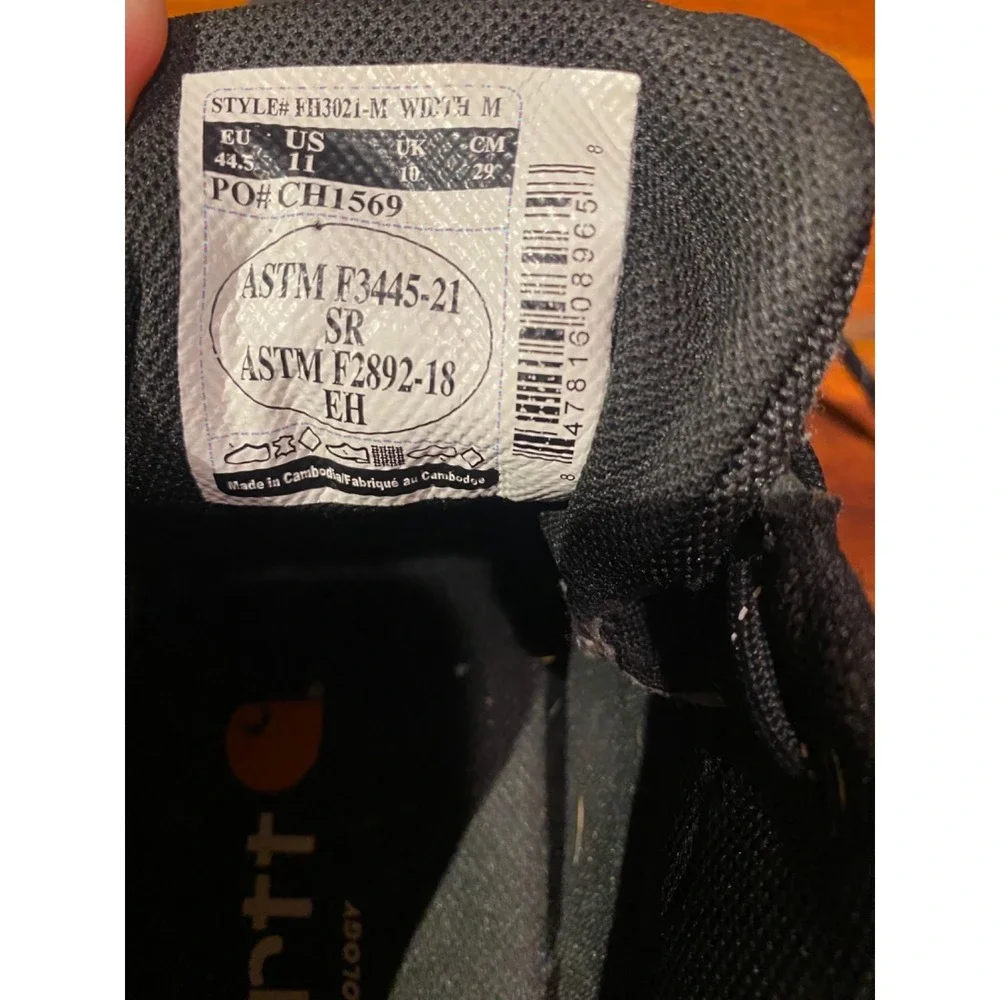 New Men's Carhartt FH3021-M Black Outdoor Waterproof 3-inch Low Hiker Size 11